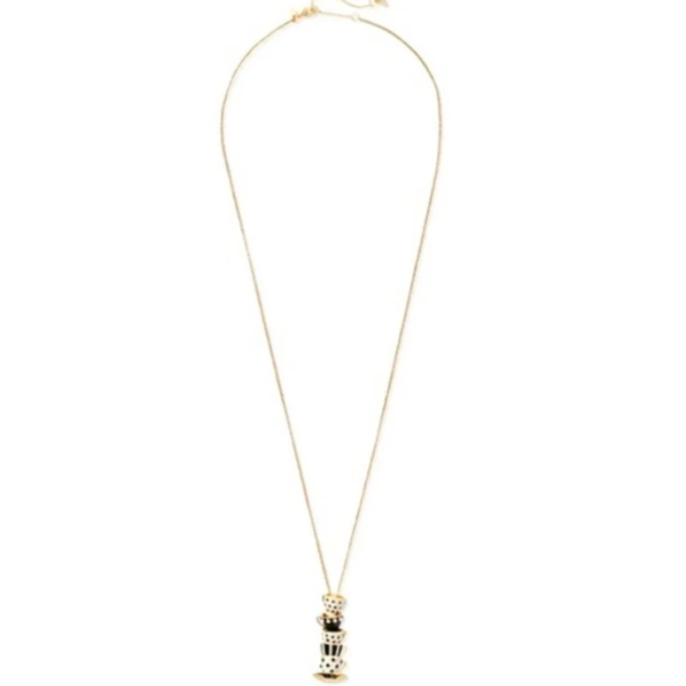 Kate Spade Tea Time Alice In Wonderland Stacked Tea Cups Necklace